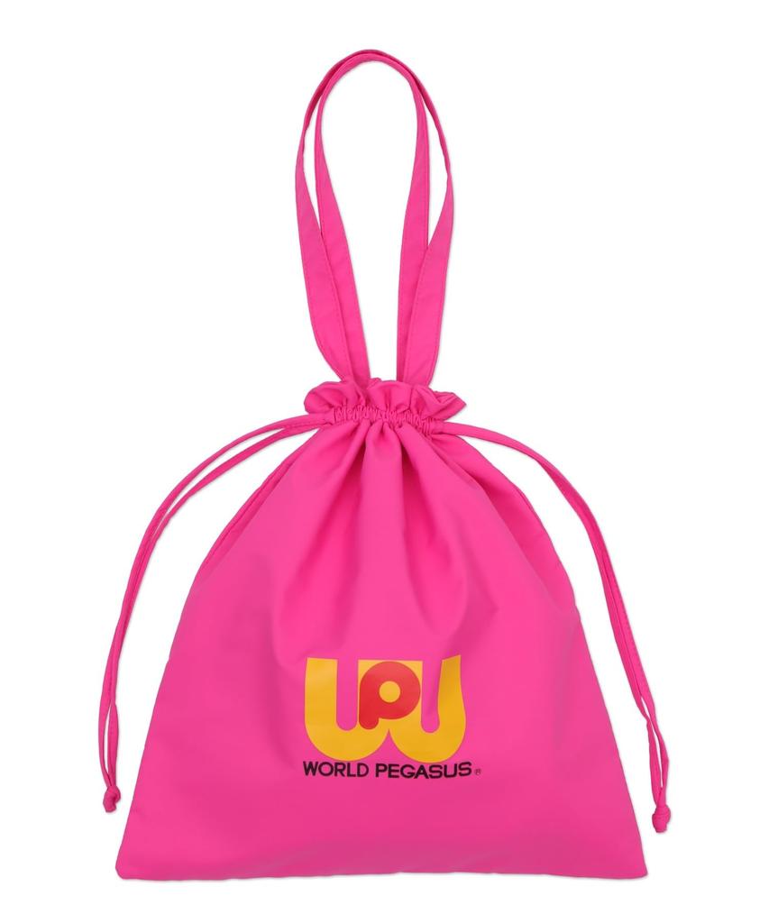 WEGO World Pegasus Collaboration Drawstring Bag for Club High School and Middle School Size Pink Multi-Purpose School, Activities, Students, Students,