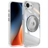 For iPhone 16e Magnetic Case PC+TPU Phone Cover with Rotating Metal Kickstand,Lens Protector