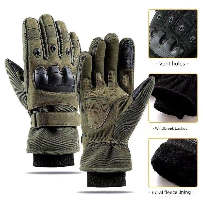 Tactical Gloves Full Finger All Year Round Outdoor Hiking Sports Fitness Touch Screen Non Slip Abrasion Resistant Fighting Cycling Training Gloves