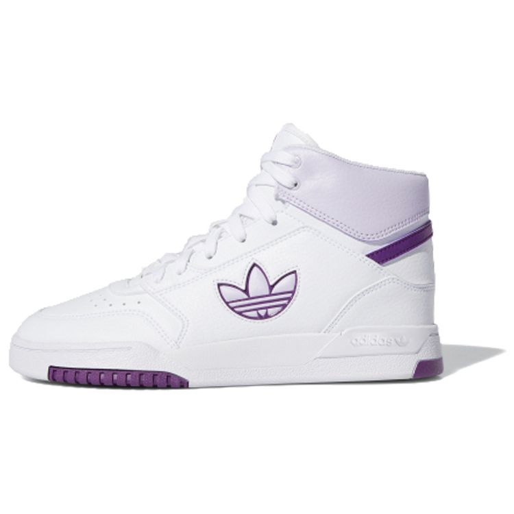 Adidas Originals Drop Step XL Non-Slip Wear-Resistant Breathable High-Top Skate Shoes Women Sneakers White Purple FW2031