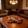 Wood Serving Tray with High Land Cow Design Charcuterie Board Food Platter for Appetizer Presentation Party Use Gift