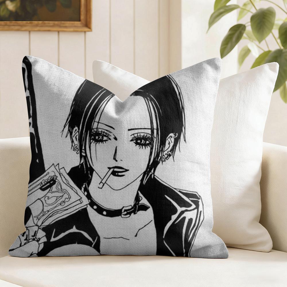 New Arrival NNana Anime Cushion Cover Eco Linen Pillow Case DoubleSided Print Breathable Durable Zipper Home Decor Gift