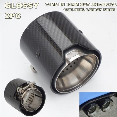 Brand New Car Carbon Fiber Exhaust End Tail Tips 71mm In