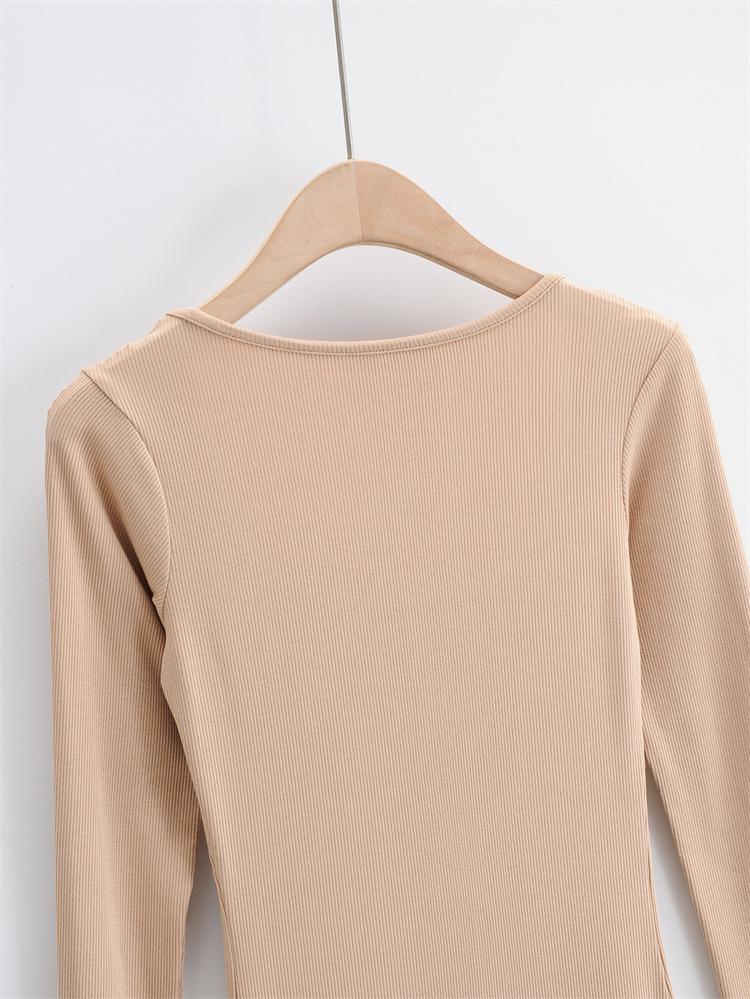 YPFF New Autumn Women's Slim Fit High Slit Long Sleeve Dress - Elegant, Sexy Solid Color Skirt