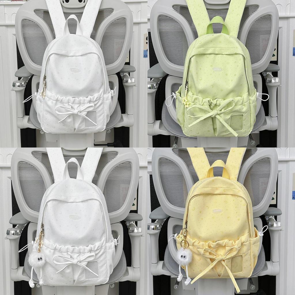 Schulrucksack für Mädchen aus Nylonmaterial mit geschwungenen Schultergurten für Jugendliche