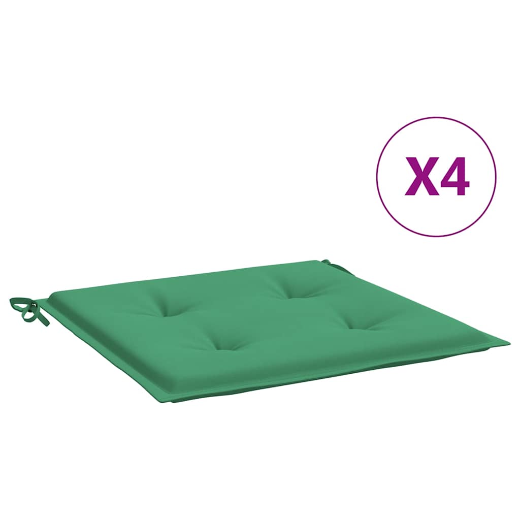 Garden Chair Cushion Set 4 Pieces Green 40x40x4 Cm Oxford Fabric