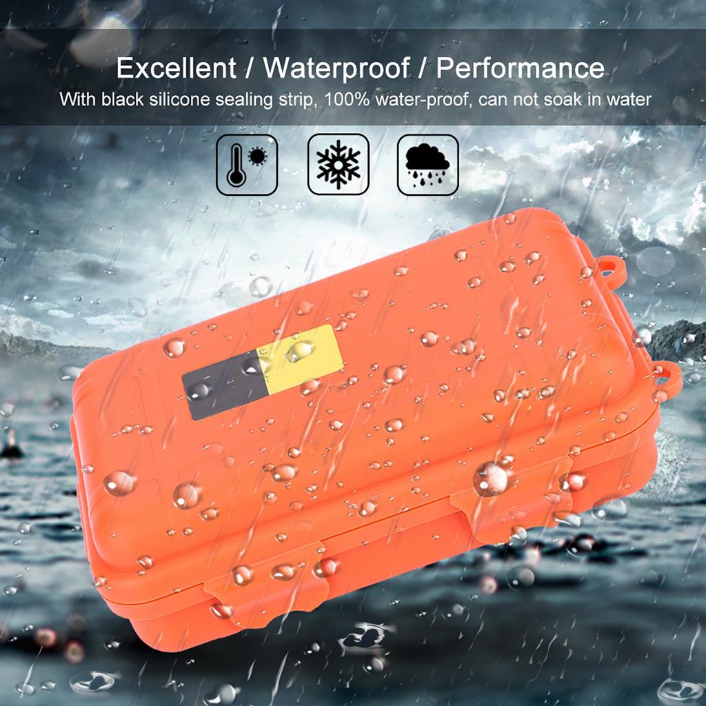 EDC Outdoor Survival Waterproof Equipment Sealed Box Dustproof Pressure Proof (Orange Big)