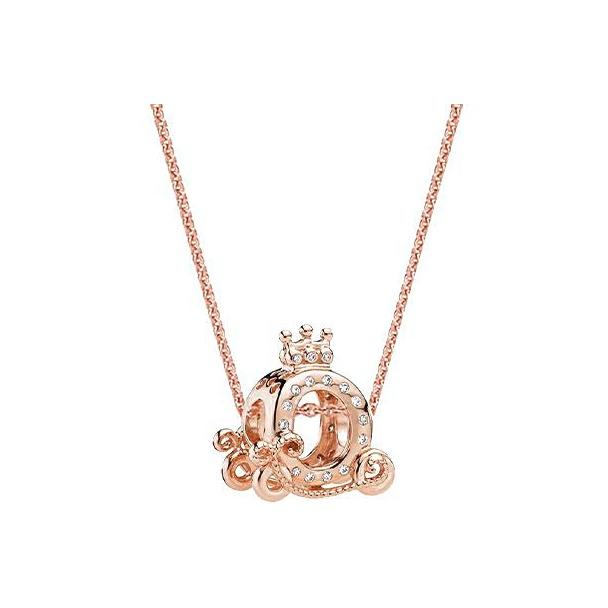Pandora Shining Crown Carriage Charm Necklace Women necklace Rose-Gold ZT0361 45