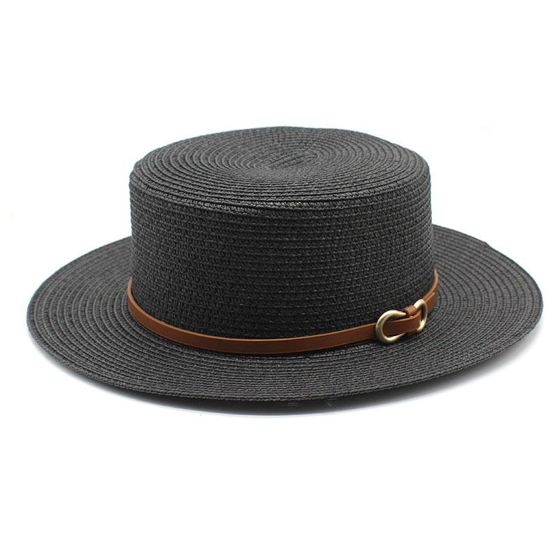 Spring And Summer Straw Hat Women'S Summer Flat Top Top Top Hat Seaside Vacation Beach Hat Internet Celebrity Straw Hat Sun Hat