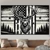 Peach Skin Tapestry Deer Hunting American Flag Wall Hanging Rustic Black and White Elk Forest Man Cave Cabin Decor Living Room