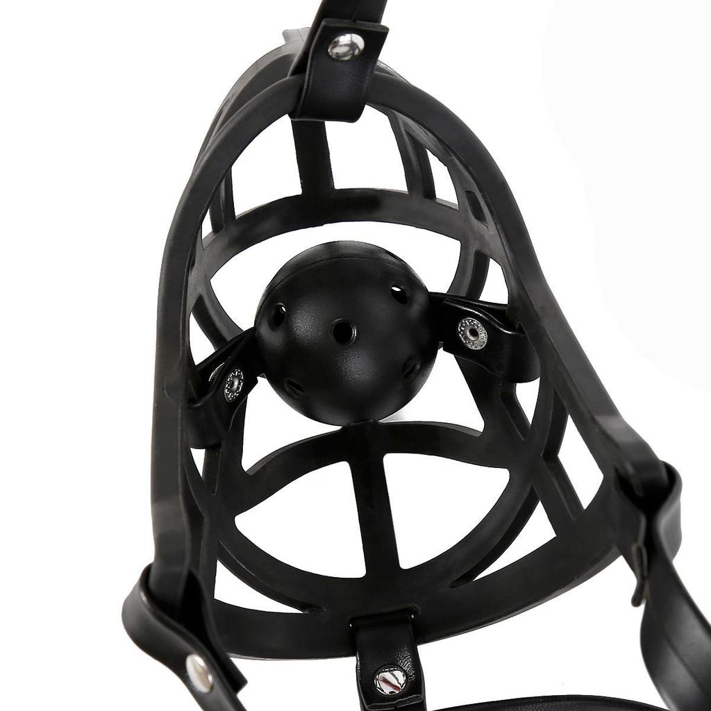 VaHppy Gag+Mask Set Dog Mouth Masks Adjustable size PU Black/Red SM BDSM Sex Toys Couple Games Alternative Stimulation Bondage