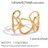 Stainless Steel Heart-Shaped Hollow Opening Rings for Women Men Classic Texture No Fading Couple Rings Party Jewelry Accessories