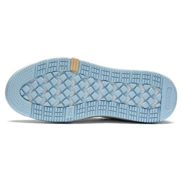 New LiNing Anti Slip And Wear Resistant Height Increasing Low Top Skateboard Shoes Women's White Blue AGCT144-1