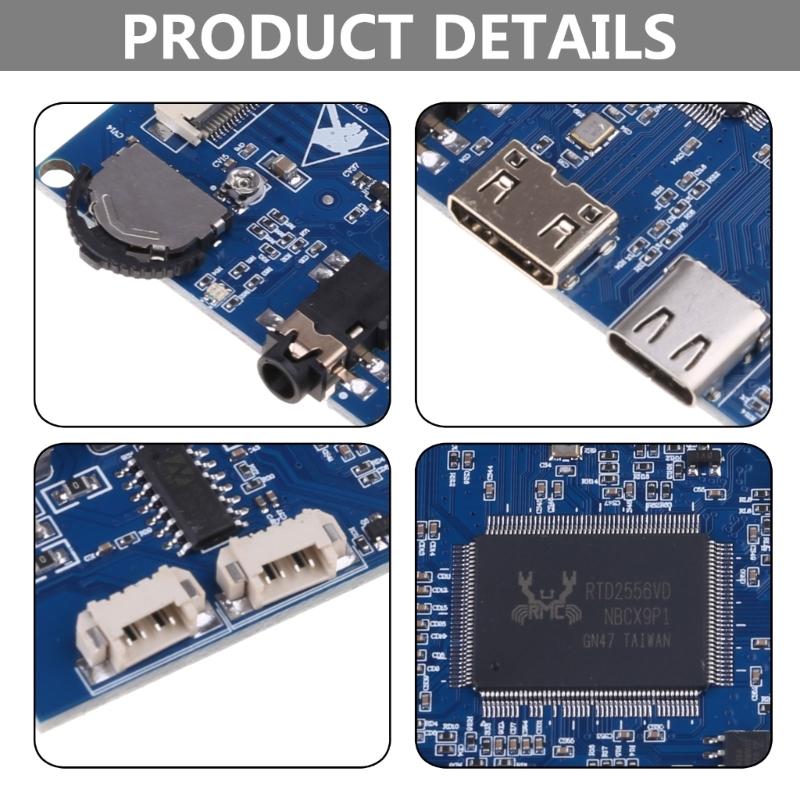 7" 8" and 10.1" LVDS Driver Board TypeC USB Powered Support HDMI1.4 MINI HDMIcompatible 40pin LCD Display Driver
