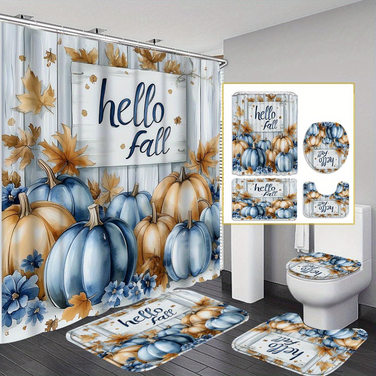 

1/4Pcs Halloween Decoration Abundant Pumpkins Pattern Shower Curtain Bathroom Decor Halloween Decoration Indoor Showr Curtain Only90x180curtain