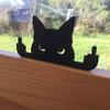 Peeping Black Cat Outdoor Garden Lawn Fence Metal Stakes Decoration Restaurant Wall Window Hanging Sculpture Collection Gift