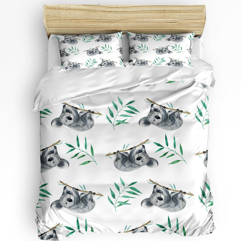 Animal Koala Ours Arbre Imprimé Confort Housse de Couette Taie d'Oreiller Textile de Maison Housse de Couette Garçon Enfant Adolescent Fille Ensemble de Literie 3 pièces