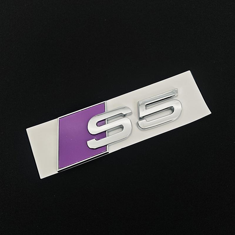 3D ABS Blue Yellow Chrome Car Rear Trunk Emblem Badge Decal For qwe1 S3 8V 8Y 8P S4 B5 B8 B9 S5 Logo Sticker Accrssories