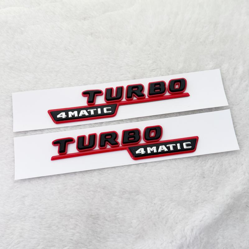 3D ABS Black Red Car Letters Logo V8 BITURBO Side Fender Badge Emblem Decal For Mercedes Benz AMG C63 E63S SL63 GLC63 G63 GLE63S