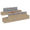 VidaXL Ensemble de canapé de jardin 9 pièces avec coussins en beige poly rotin acacia 3347931
