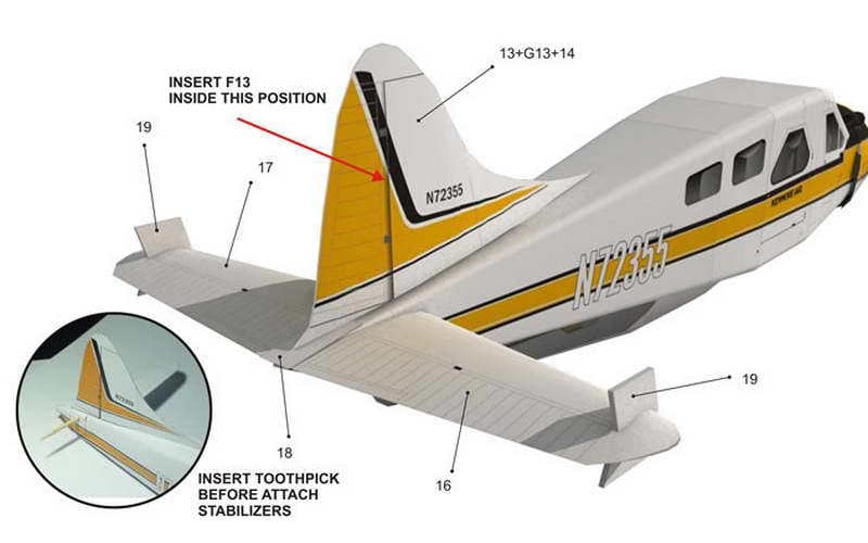 DIY CAN Beaver Float Seaplane 3D Paper Model Airplane Model 1/32 DHC-2 (Unassembled Kit)