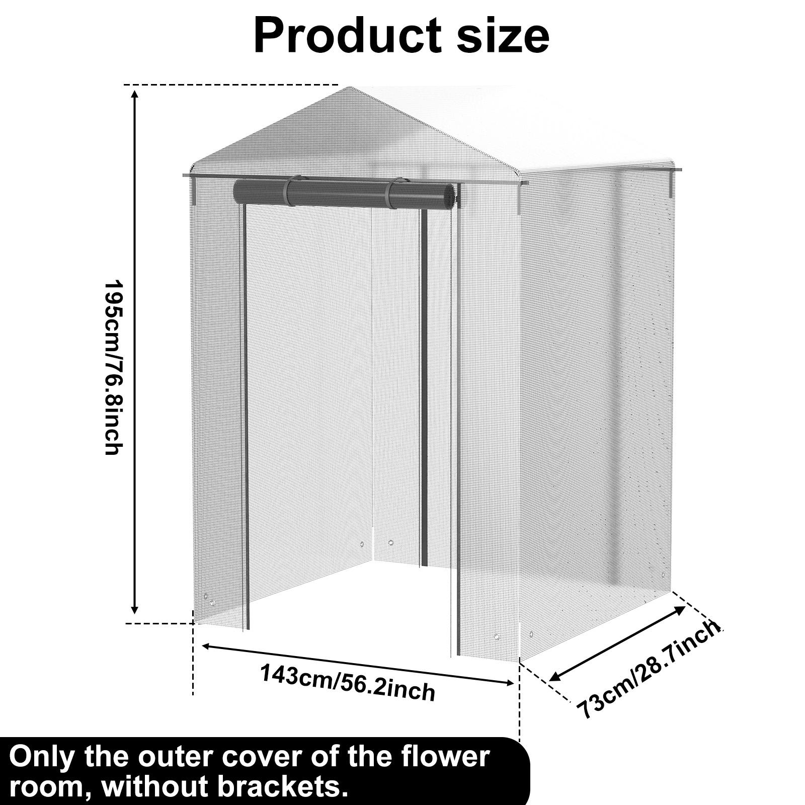

Мини-теплица на открытом воздухе, крышка теплицы с застежкой-молнией, рулонная дверь, водонепроницаемый защитный чехол из полиэтилена для садовых растений белый