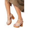 Faith Womens/Ladies Evie Studded Faux Leather Medium Block Heel Sandals
