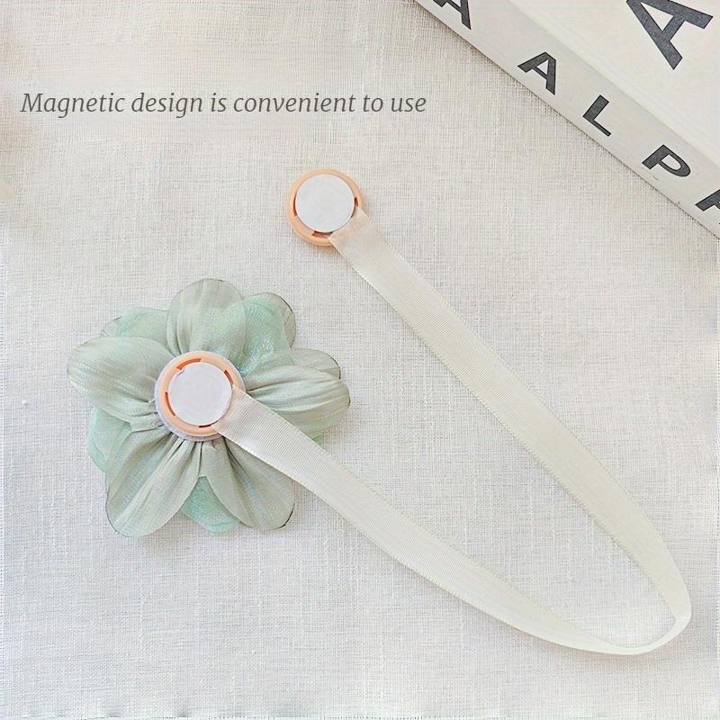 1 buc. Elegantă legătură magnetică pentru perdea cu design de floare 3D, legătură din panglică de poliester pentru perdea, pentru decor acasă în dormitor și living