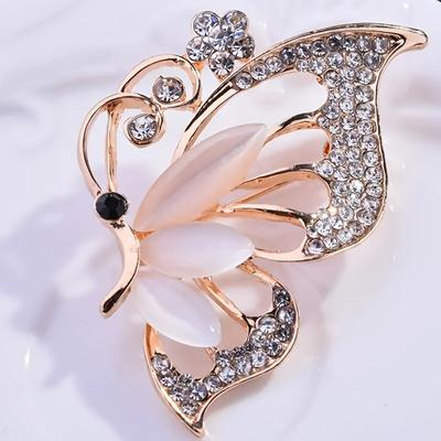 Elegant Alloy Butterfly Brooch with Sparkling Zirconia Decoration, Suitable for Coats Scarves, Ideal for Daily Wear And As A Gift for Friends, Family