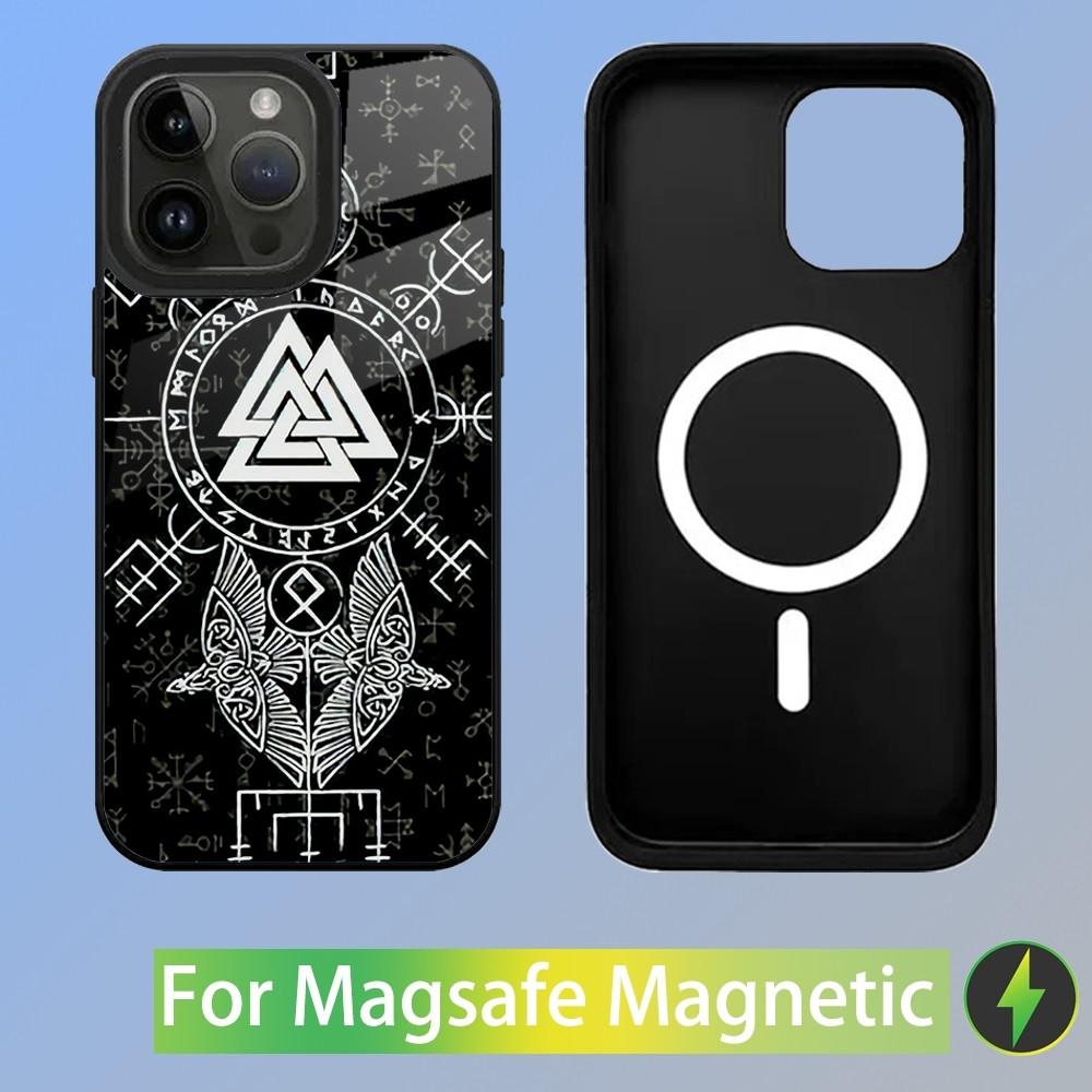 

V-Viking V-Vegvisir Logo Phone Case For iPhone 16,15,14,13,12,11,Plus,Pro,Max Mini Magsafe Magnetic Wireless Charging iPhone14pro