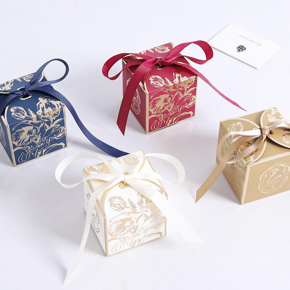 5/10Pcs Paper Candy Bow Gift Box for Wedding Marriage Decoration Bride Party Supplies DIY Table Ornament Accessory