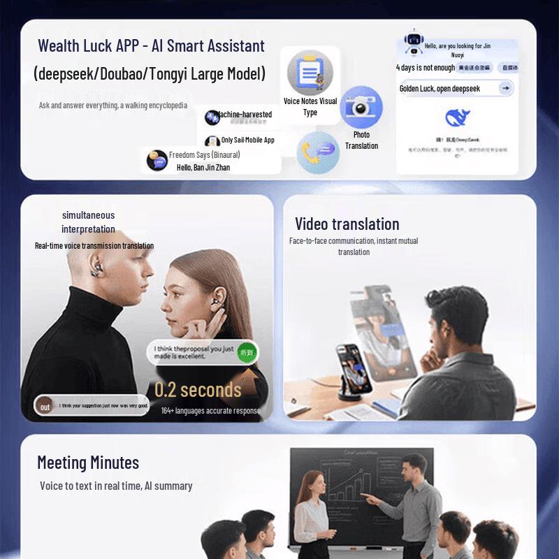 KINYO A30 Noise-Cancelling AI Translation Bluetooth Earphones
