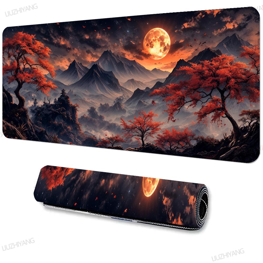Sakura Landschaft Mauspads Großes Büro-Mauspad XXL Gamer Schreibtischzubehör Computertischunterlagen Erweitertes Langes Teppich-Mauspad