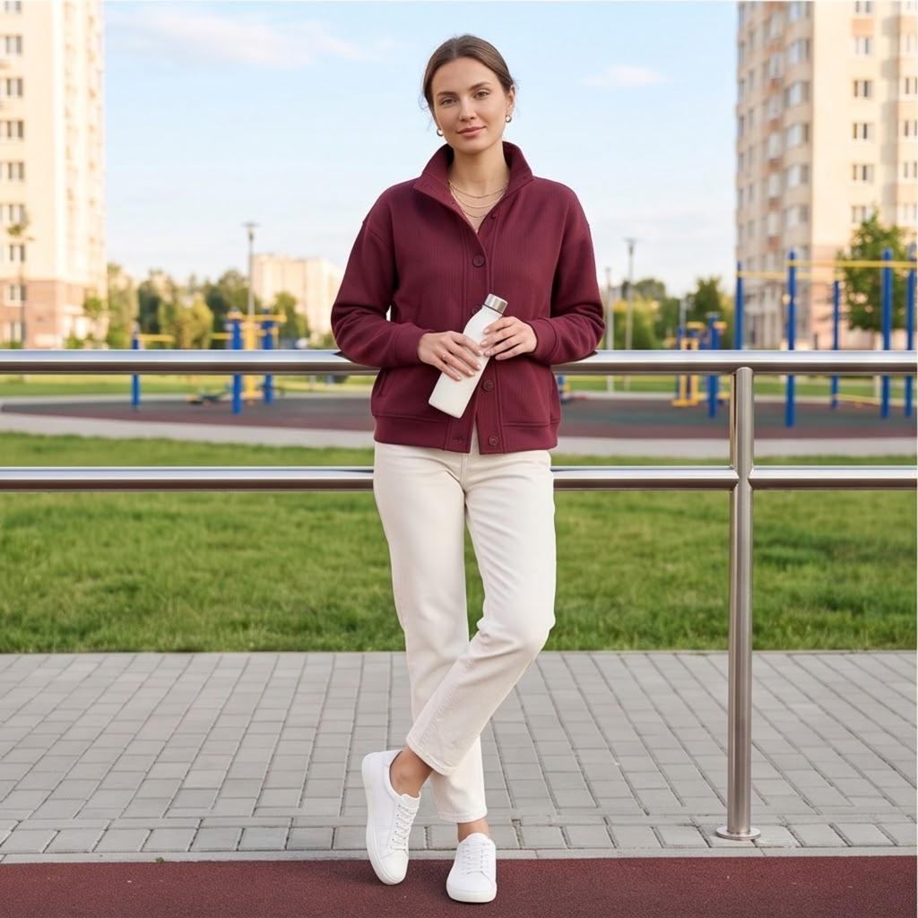Women's Casual Corduroy Jacket with Pockets, Color Button Front Coat