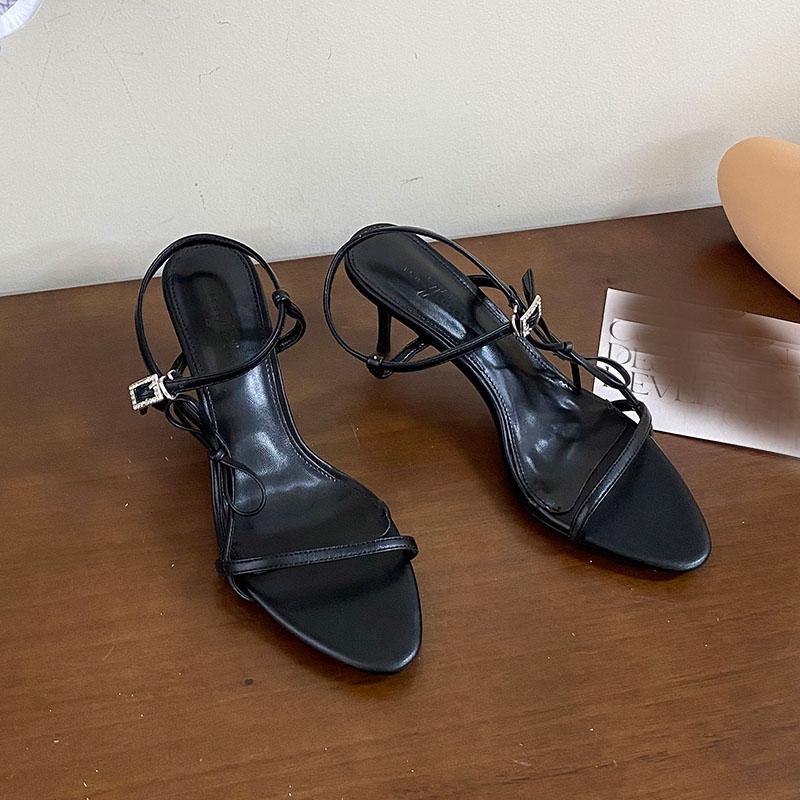 Fashion Fashion Butterfly-Knot Women Heeled Sandals Shoes Buckle Strap Ladies Thin Heels Sandals Shoes Female Pumps Footwear