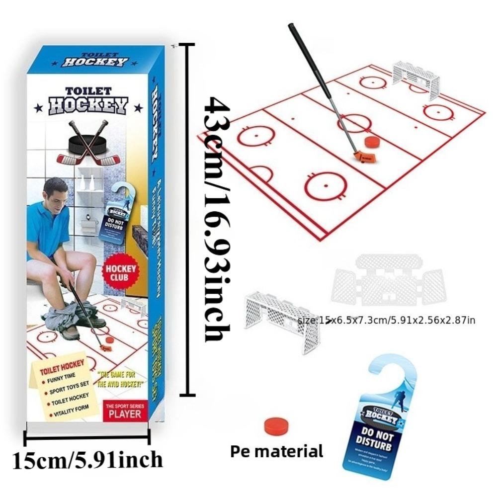 Хоккей на унитазе Мини-хоккейные игры Напольные Прикольные подарки Для мужчин Взрослых Мужа Смешной хоккейный подарок Подарки для папы Подарок Белый слон