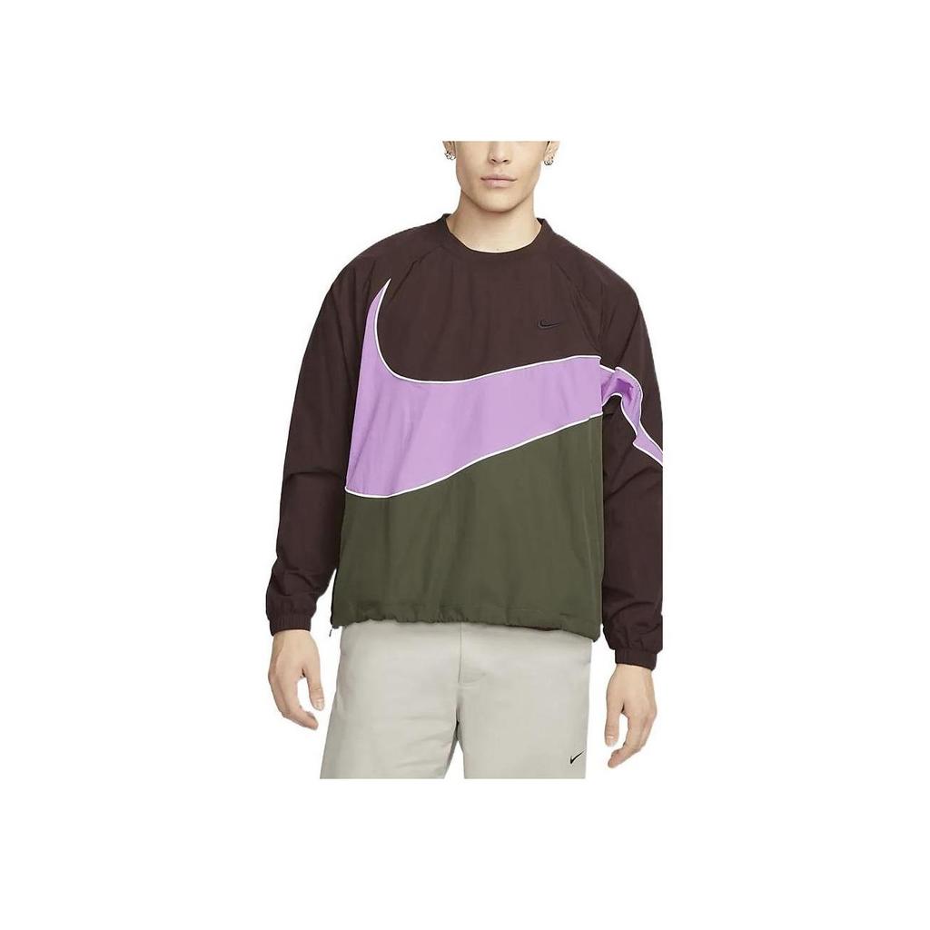 Nike Big Swoosh Woven Jacket V1 Earth/Rush Fuchsia/Cargo Khaki Men Streetwear DX0661-227