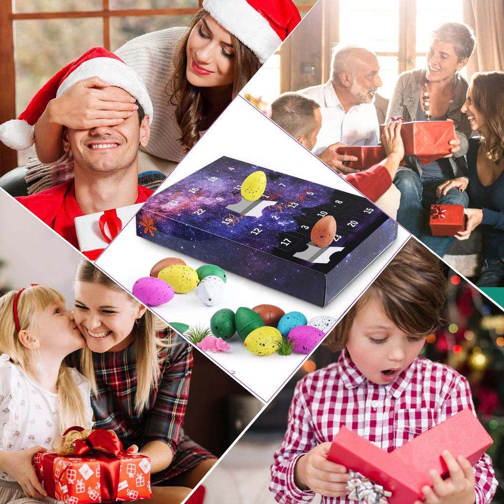 24 Christmas Countdown Calendar Gift Box Children's  Stone Rolling  Box Christmas Gift Box