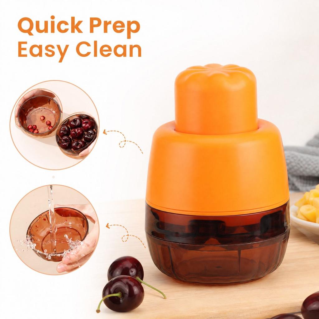 7-Hole Press Pitter Tool, Manual Remover for and Dark Cherries