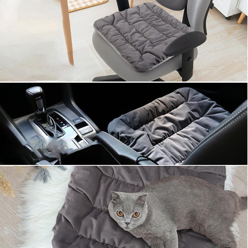 Car Heated Seat Cushion Graphene Winter Plush Seat Cushion 12V Car Universal USB Electric Heating Single-chip Pad Accessories