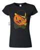 Retro Halloween Tee T Shirt Vtg Art Goth Witch Women's Cute Jack O Lantern