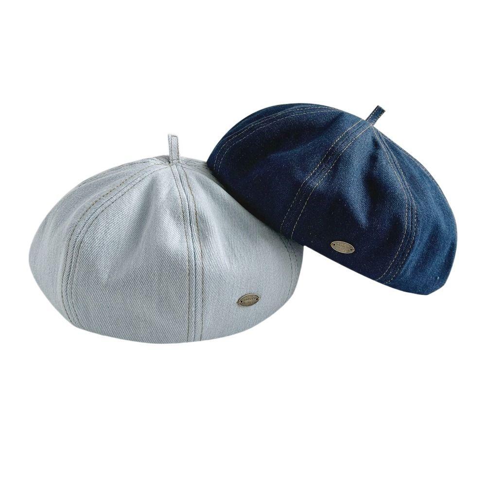 

Шапка-бини с алфавитом, однотонная джинсовая шляпа, повседневный берет, осенняя шапка