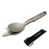 TITAN MANIA Cutlery Set Titanium Lightweight Spoon Fork Table Knife Compact Tableware Cooking Utensils Comes Storage Bag Durable High Corrosion Rust