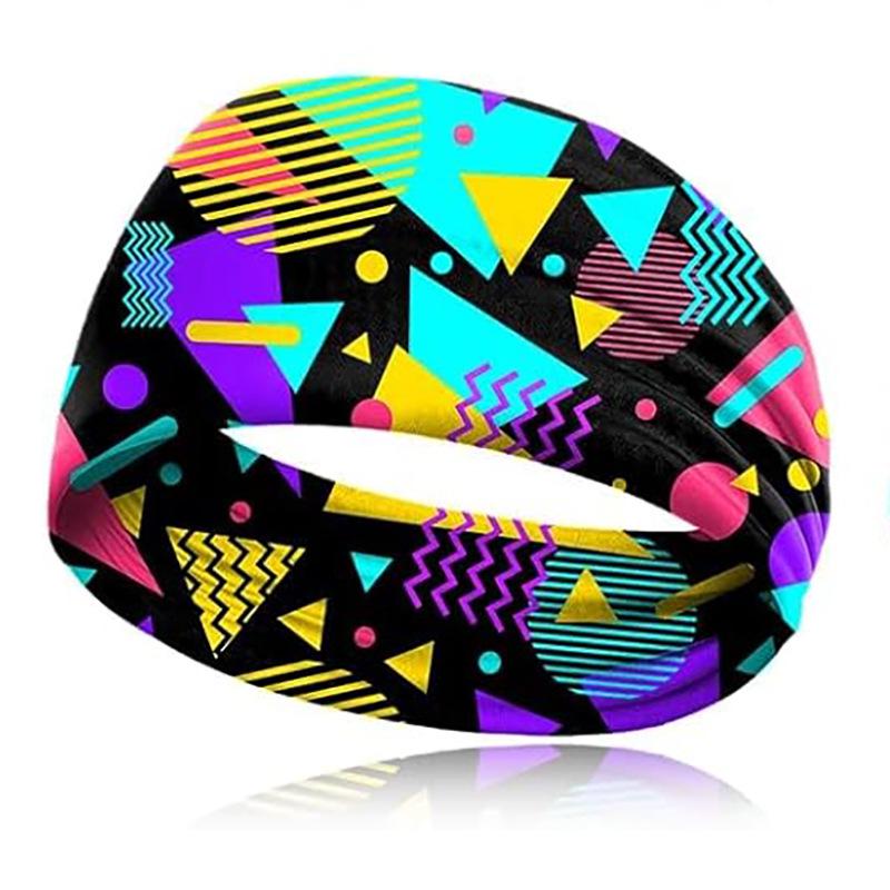 Retro Fashion Print Breathable Sports Headband for Travel, Parties, Yoga, and Running