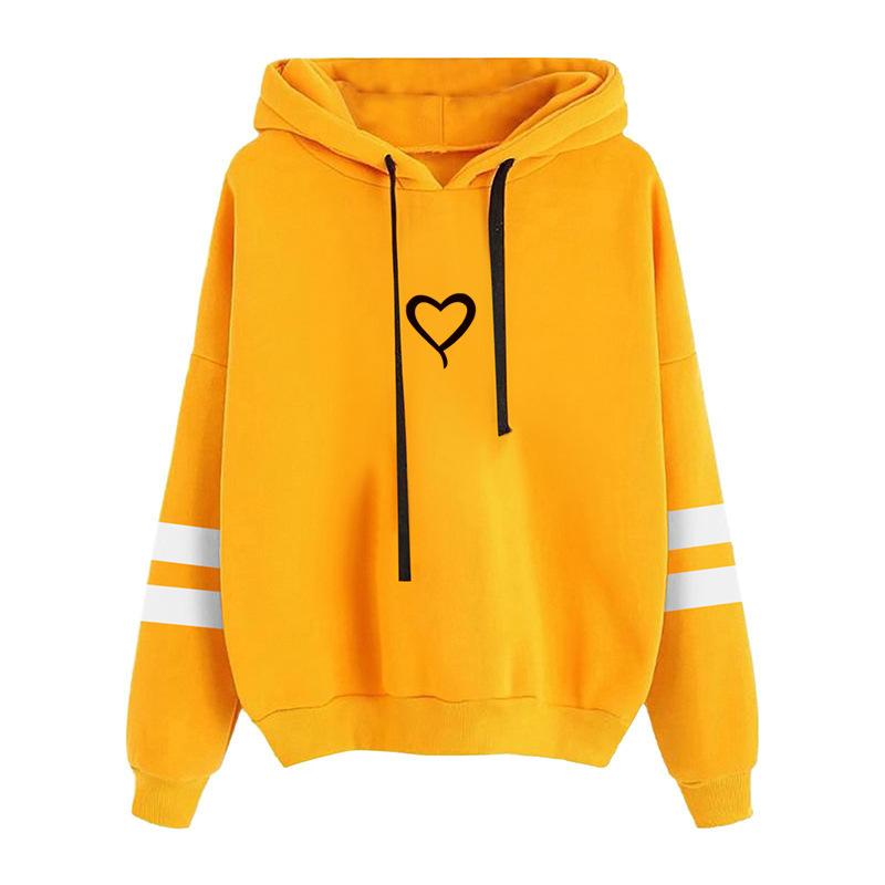 Autumn and winter long sleeved love printed hooded sweatshirt 6985 L 1390₽