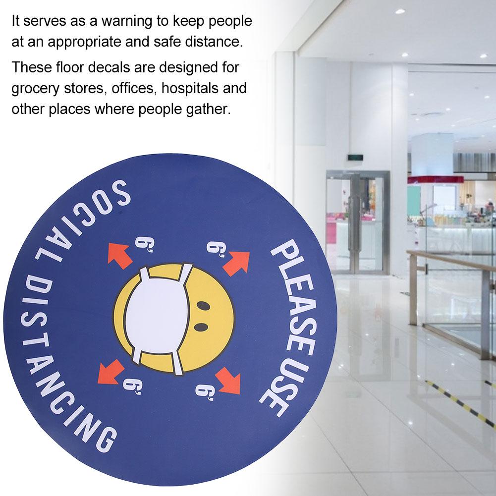 5pcs   Bag Safety Distance Sign Decal Distance Warning Floor Sticker for Store HospitalXG021