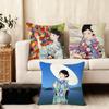 Kimono Girl Japanese Style Cushion Cover Plush Fabric Soft DoubleSided Printed Sofa Warm Winter Home Child Gift Pillow Case