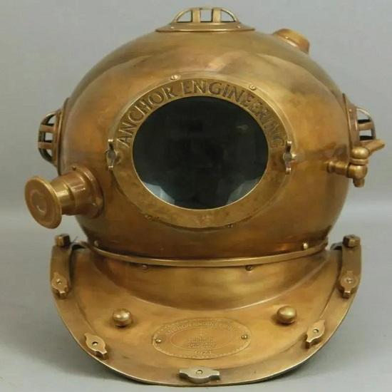 

Mark V Divers Helmet Replica Solid Brass Iron, Nautical Decor