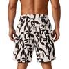 Men Floral Print Loose Fit Athletic Training Gym Beach Shorts with Pockets Elastic Waistband Drawstring Casual Sportswear