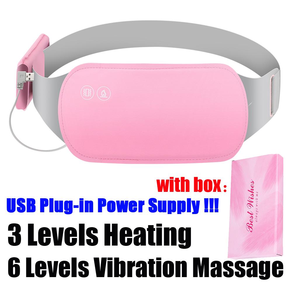 Electric Period Cramp Massager Vibrating Heating Belt for Menstrual Waist Stomach Abdominal Warm Palace Belt Type 3